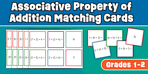 Associative Property of Addition Practice Worksheet for 1st-2nd Grade