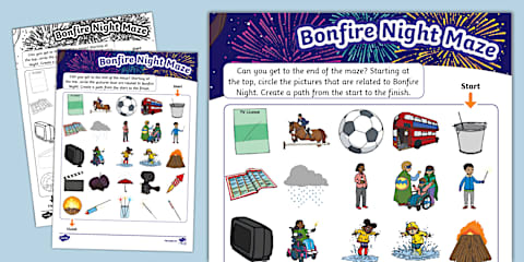 Bonfire Night 2D Shape Matching Activity