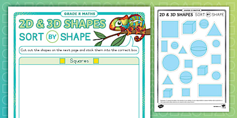 Grade R Maths - Term 4 - Space and Shape - 3D Shapes - Worksheet - Sort ...