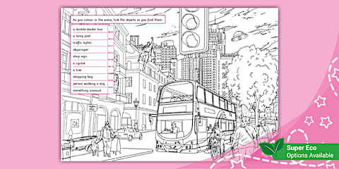 Places in Town Colouring Pages