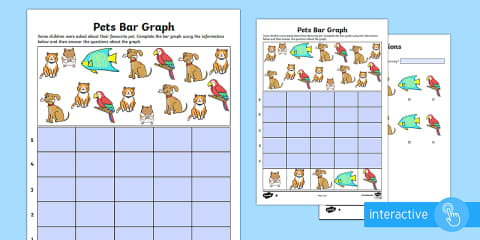 Pets Count and Graph Worksheet
