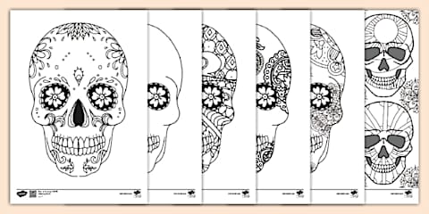 Simple 3D Day of The Dead Sugar Skull Activity Paper Craft