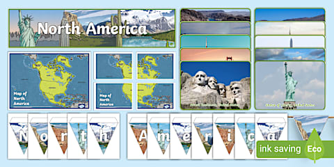 Human and Physical Features of North America Sorting Cards