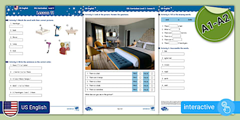 ESL Curriculum (US-English Version) Level 3, Lesson 1 Interactive Worksheet