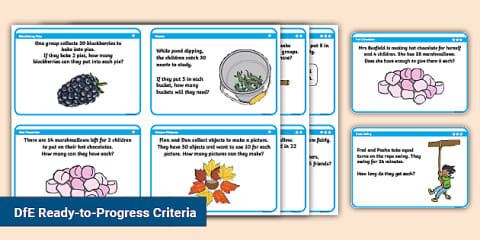 Divide by 2 Word Problems Challenge Cards