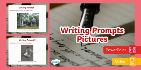 Writing Prompts Endings PowerPoint & Google Slides for 6th-8th Grade