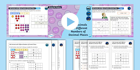 Year 5 Diving into Mastery: Step 7 Subtract Decimals with Different ...