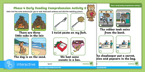 Interactive PDF: Phase 4 Early Reading Comprehension Activity 3