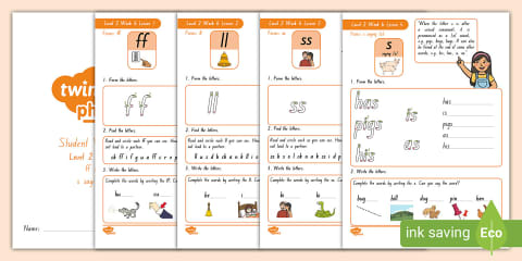 Twinkl Phonics 'g', 'o', 'c', 'k' - Level 2 Week 3 Workbook