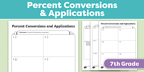 Seventh Grade Percentages of Numbers Worksheet