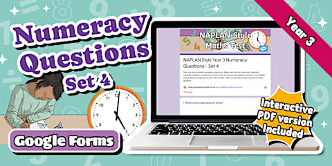 NAPLAN Style Year 3 Numeracy Questions Digital Form - Set 3