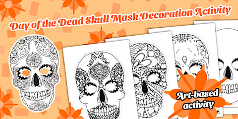 Simple 3D Day of The Dead Sugar Skull Activity Paper Craft