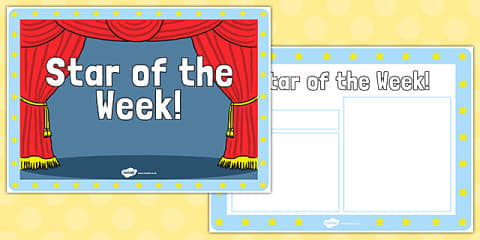 Summer Vibes Themed Star of the Day & Week Display Posters