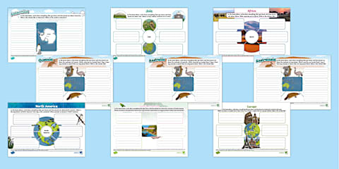 The Seven Continents of the World Fact File Template