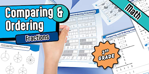 Third Grade Creating and Comparing Circle Fractions Worksheet