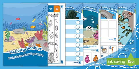 Under The Sea Themed Counting and Matching Puzzle