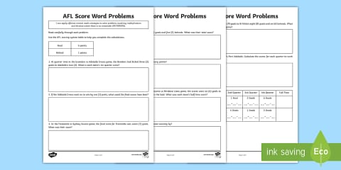 AFL Football 3D Net Open-Ended Task Worksheet