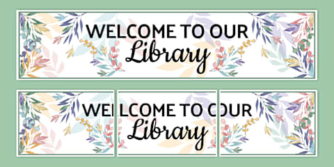Muted Botanical Themed Mean, Median, Mode and Range Display Banner