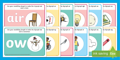 Phase 2 Phonics Modelling Dough Mats