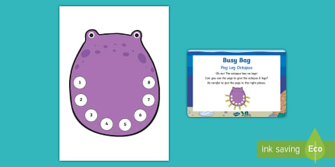 Peg Spike Dinosaur Busy Bag Prompt Card and Resource Pack