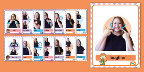American Sign Language (ASL) Colors Chart and Posters