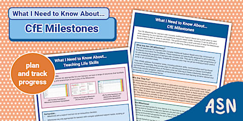 CfE Pre-Early Level Foundation Milestones to Support Learners with ...