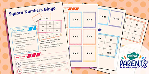 Square Numbers Board Game