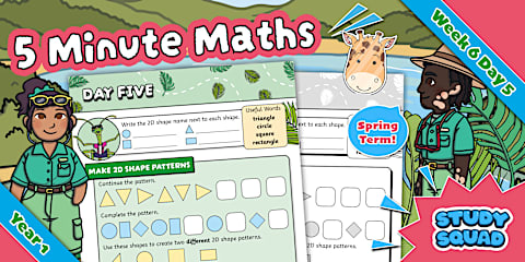Study Squad 5 Minute Maths - Year 1 Spring - Week 6 Day 4
