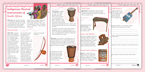 Gr 4: NS/Tech: Indigenous Musical Instruments: Fact File