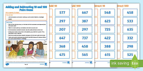 Adding Multiples of 10 and 100 from a 3-Digit Number Activity