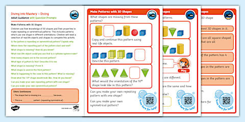 Year 1 Diving into Mastery: Step 5 Patterns with 2D and 3D Shapes ...