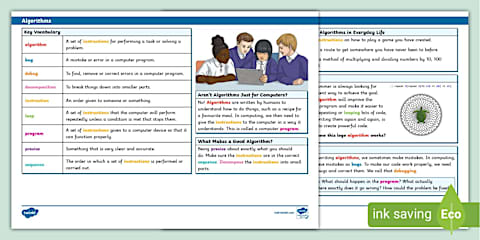 Algorithms Poster and Student Handout