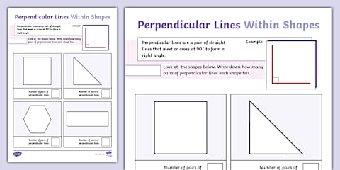 Identify Parallel, Perpendicular, and Equal Sides in 2-D Shapes Activity