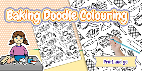 Baking Pattern Doodle Colouring Sheet