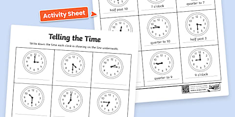O'Clock and Half Past Worksheets