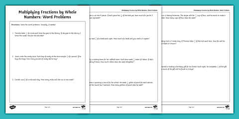 Multiplication Using Carry Out Fifth Grade Reindeer Flight School Multiplying Fractions by Whole ...