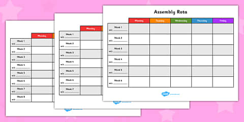 Staff Rota Template ELC