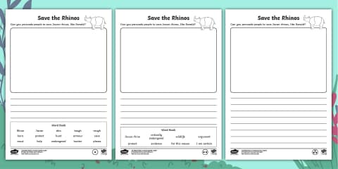Endangered Animals Persuasive Writing Activity