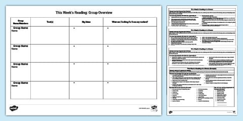 Shared Reading Editable Planning Template