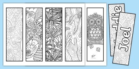 Name Bookmark Colour In Colour Your Own Bookmarks