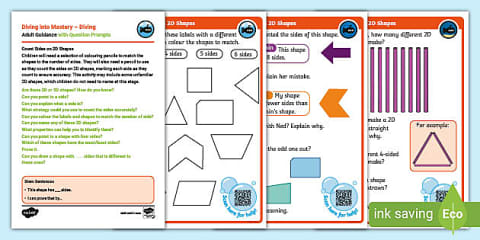 Year 2 Diving into Mastery: Step 7 Sort 2D Shapes Activity Cards