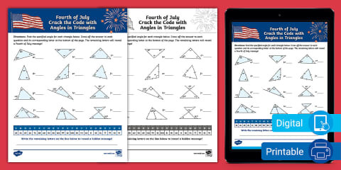 Eighth Grade Find the Missing Angle Measure in the Triangle Winter Joke ...