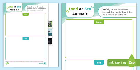 Sea Creatures Farm Animals Wild Animals And Minibeasts Sorting Activity