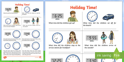 Digital Clock Problem Solving Worksheet