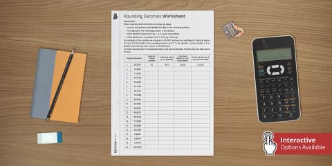 Rounding to a Given Number of Decimal Places Walkthrough Worksheet