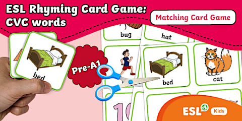 ESL Rhyming Words Card Game [Kids, Pre-A1]