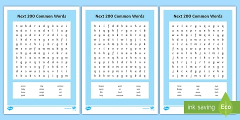Reinforcing Spelling: Next 200 High Frequency Words Booklet