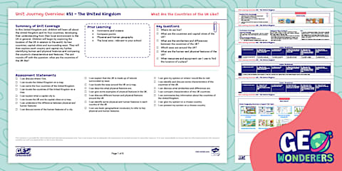 Geo Wonderers KS1: The United Kingdom - Where Do We Live? Lesson Pack 1