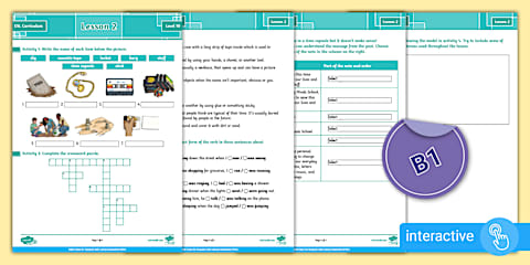 ESL Curriculum Level 10, Lesson 1 Interactive Activity Sheet