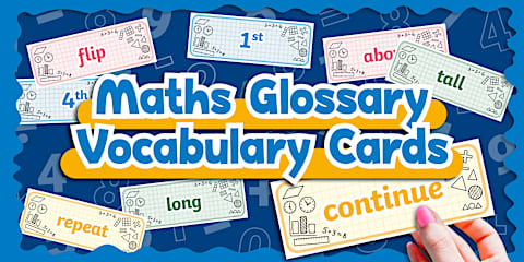 First Then Vocab Math During the First Year: Maths Curriculum Glossary Vocabulary Cards